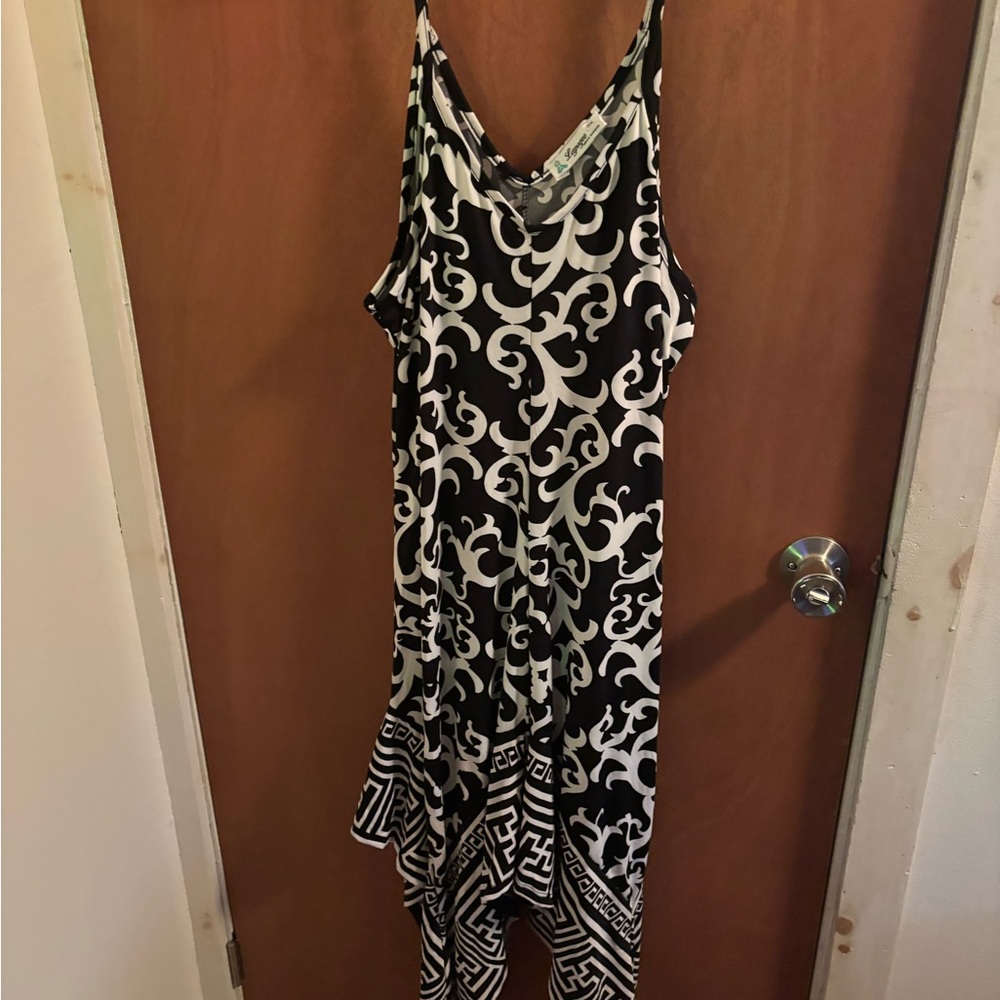 Black and white high/low dress